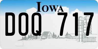 IA license plate DOQ717