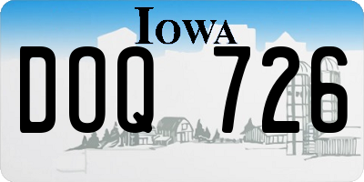 IA license plate DOQ726