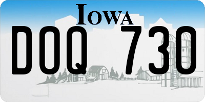 IA license plate DOQ730