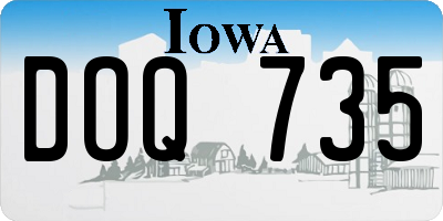 IA license plate DOQ735