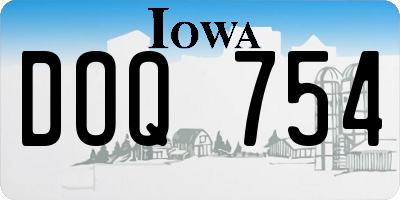 IA license plate DOQ754