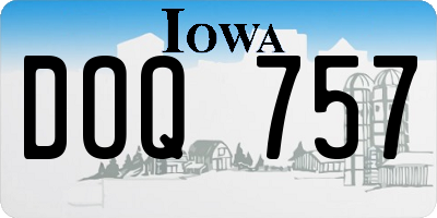 IA license plate DOQ757