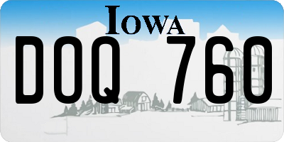 IA license plate DOQ760