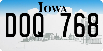 IA license plate DOQ768