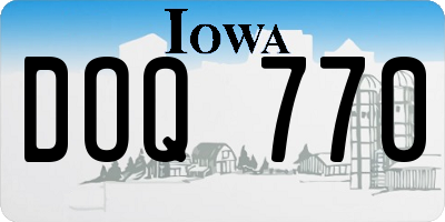 IA license plate DOQ770