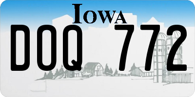 IA license plate DOQ772