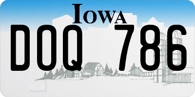 IA license plate DOQ786