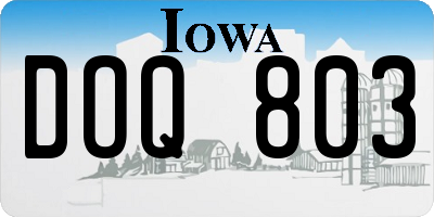 IA license plate DOQ803