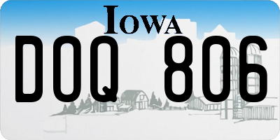 IA license plate DOQ806