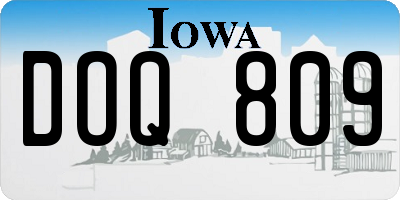 IA license plate DOQ809