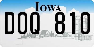 IA license plate DOQ810