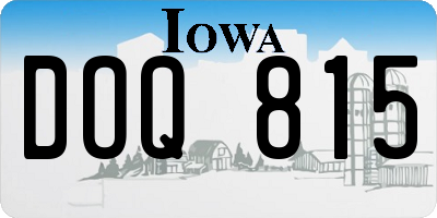 IA license plate DOQ815