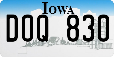 IA license plate DOQ830