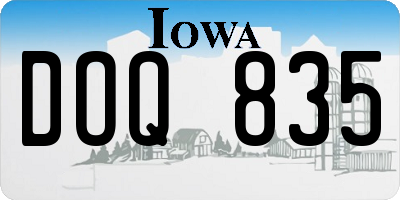 IA license plate DOQ835