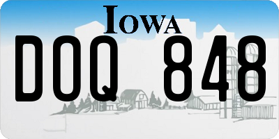 IA license plate DOQ848