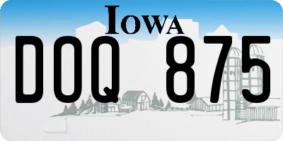 IA license plate DOQ875