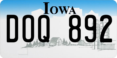 IA license plate DOQ892