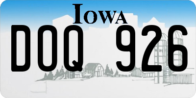 IA license plate DOQ926