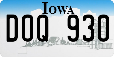 IA license plate DOQ930