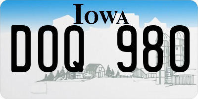 IA license plate DOQ980