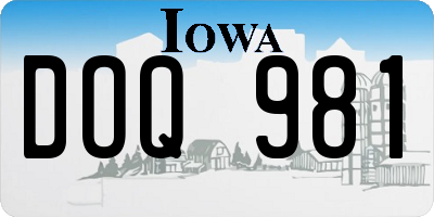 IA license plate DOQ981