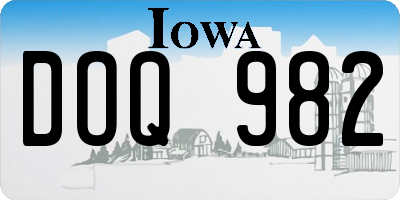 IA license plate DOQ982