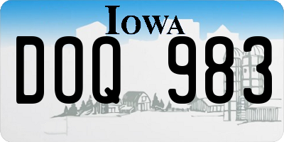 IA license plate DOQ983