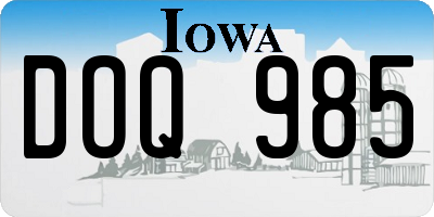 IA license plate DOQ985