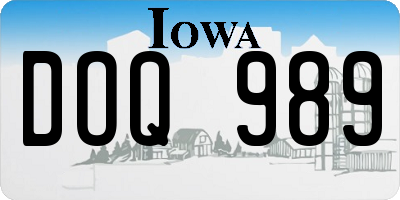 IA license plate DOQ989