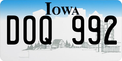 IA license plate DOQ992