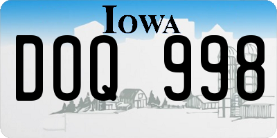 IA license plate DOQ998