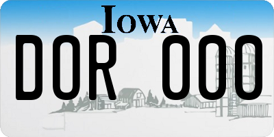 IA license plate DOR000
