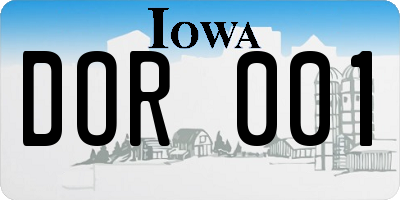 IA license plate DOR001