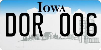 IA license plate DOR006