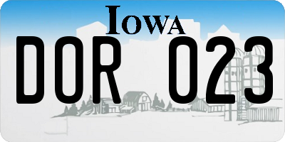 IA license plate DOR023