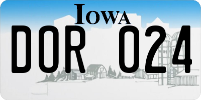 IA license plate DOR024