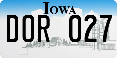 IA license plate DOR027