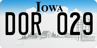 IA license plate DOR029