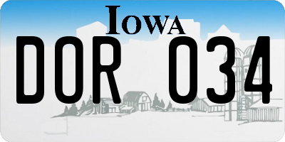 IA license plate DOR034
