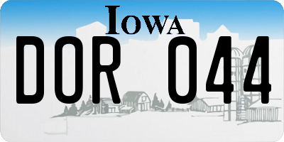 IA license plate DOR044