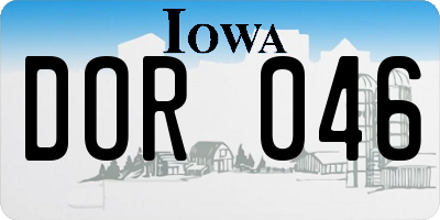 IA license plate DOR046