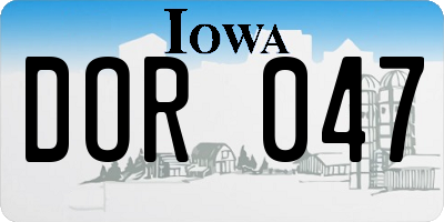 IA license plate DOR047