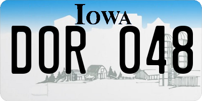 IA license plate DOR048