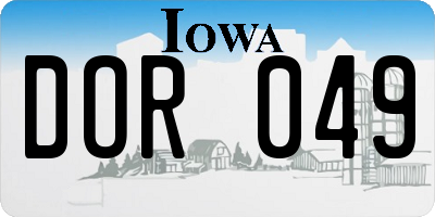 IA license plate DOR049