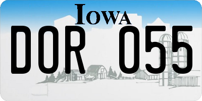 IA license plate DOR055