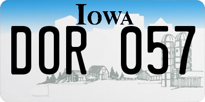 IA license plate DOR057
