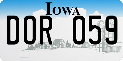 IA license plate DOR059