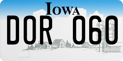 IA license plate DOR060