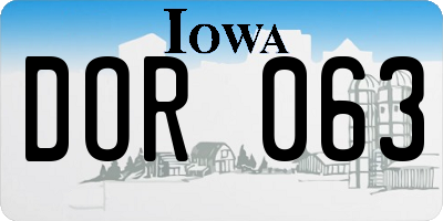 IA license plate DOR063