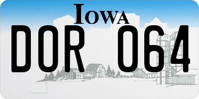 IA license plate DOR064